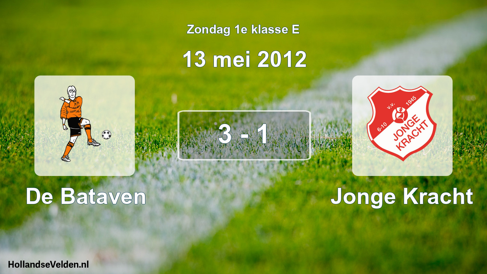 Total number of matches played: De Bataven - Jonge Kracht 3 - 1 (13 May 2012)