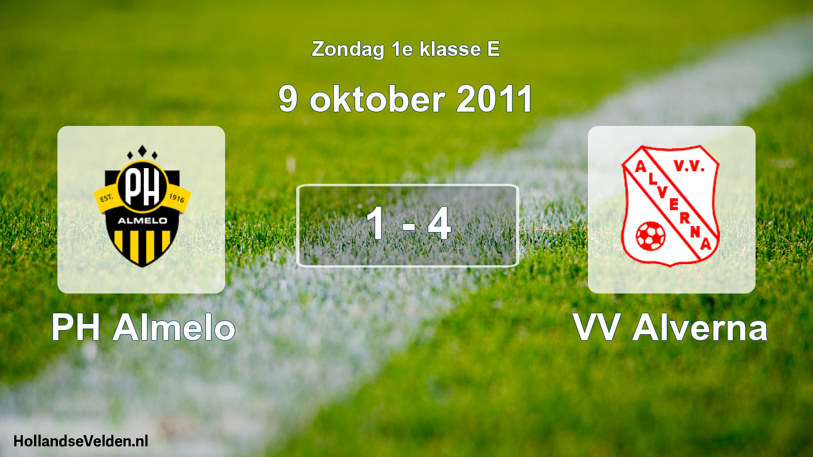 Total number of matches played: PH Almelo - VV Alverna 1 - 4 (9 October 2011)