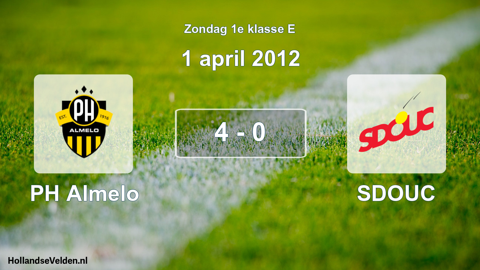 Total number of matches played: PH Almelo - SDOUC 4 - 0 (1 April 2012)