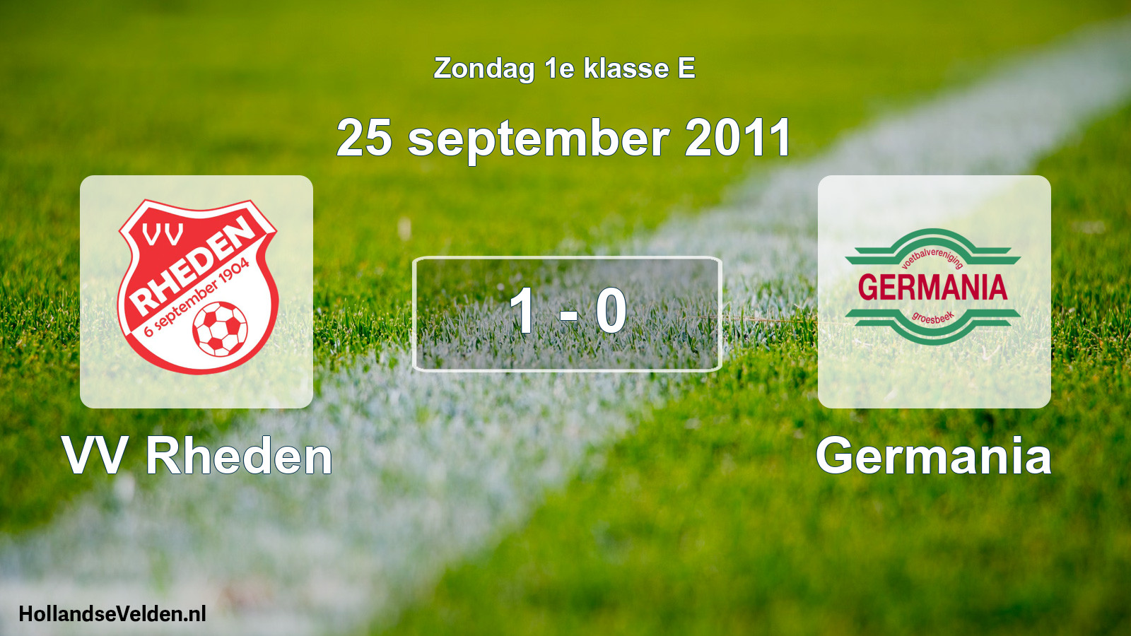 Total number of matches played: VV Rheden - Germania 1 - 0 (25 September 2011)