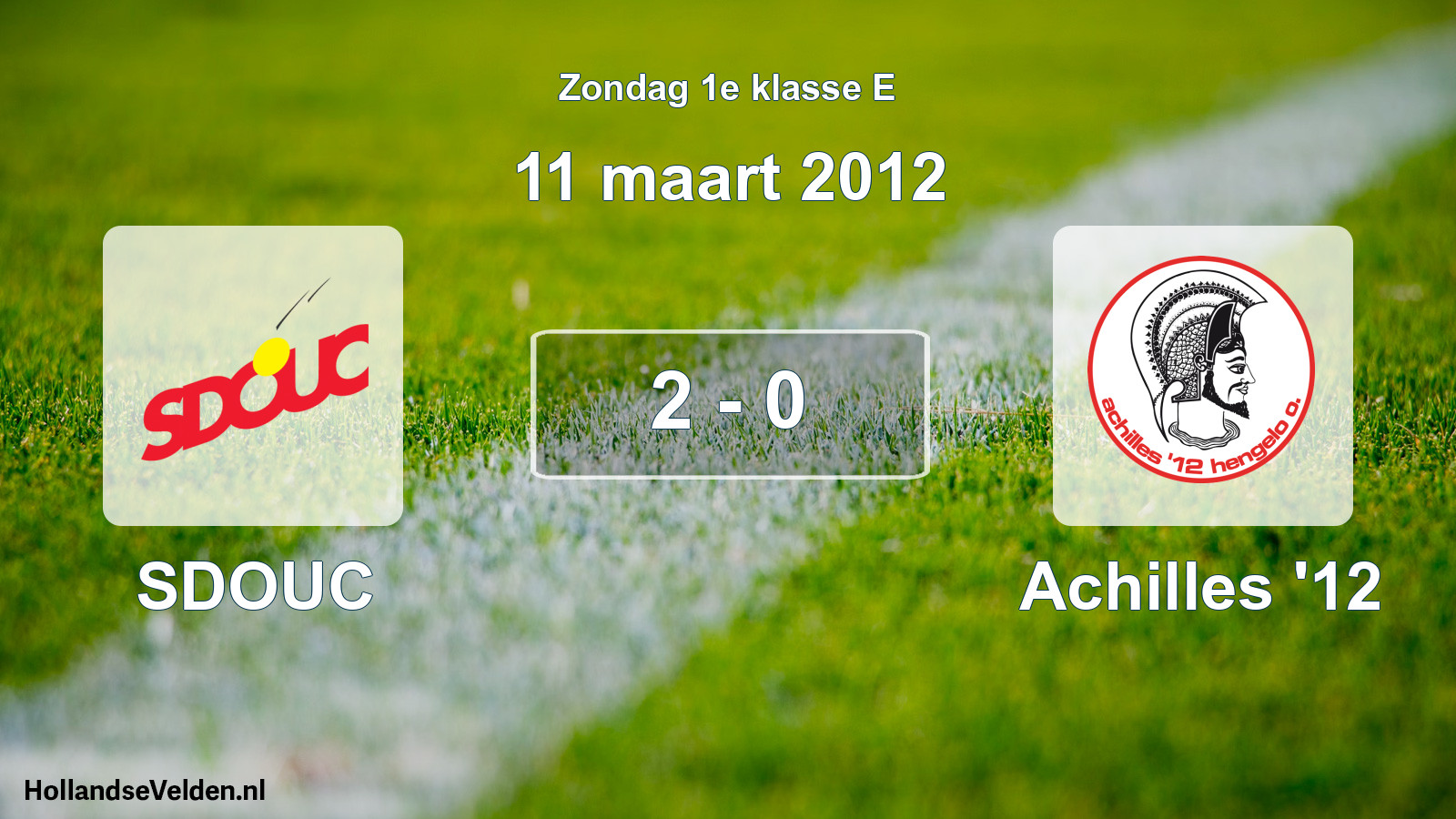 Total number of matches played: SDOUC - Achilles '12 2 - 0 (11 March 2012)