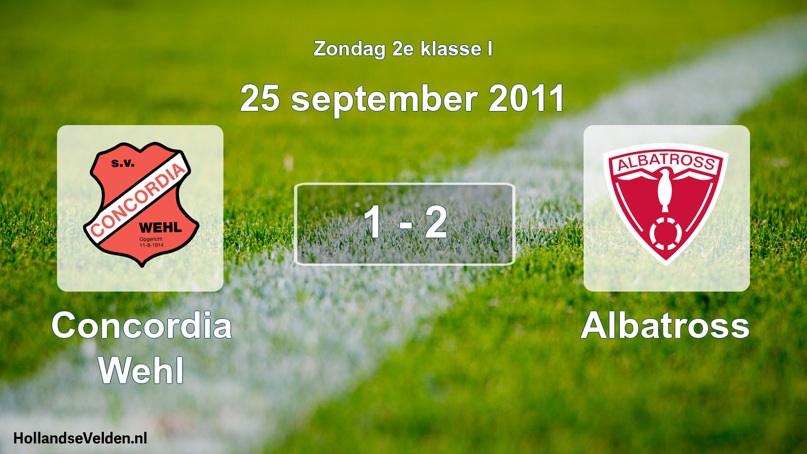Total number of matches played: Concordia Wehl - Albatross 1 - 2 (25 September 2011)
