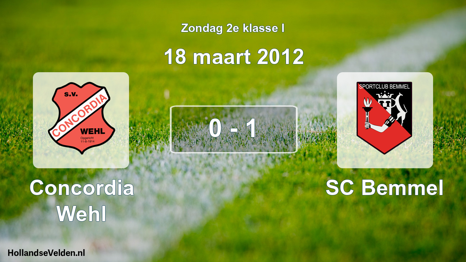 Total number of matches played: Concordia Wehl - SC Bemmel 0 - 1 (18 March 2012)