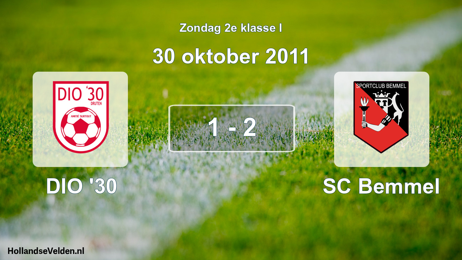 Total number of matches played: DIO '30 - SC Bemmel 1 - 2 (30 October 2011)