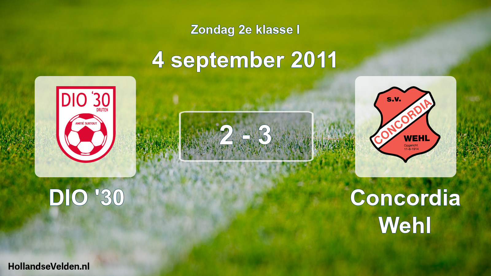 Total number of matches played: DIO '30 - Concordia Wehl 2 - 3 (4 September 2011)