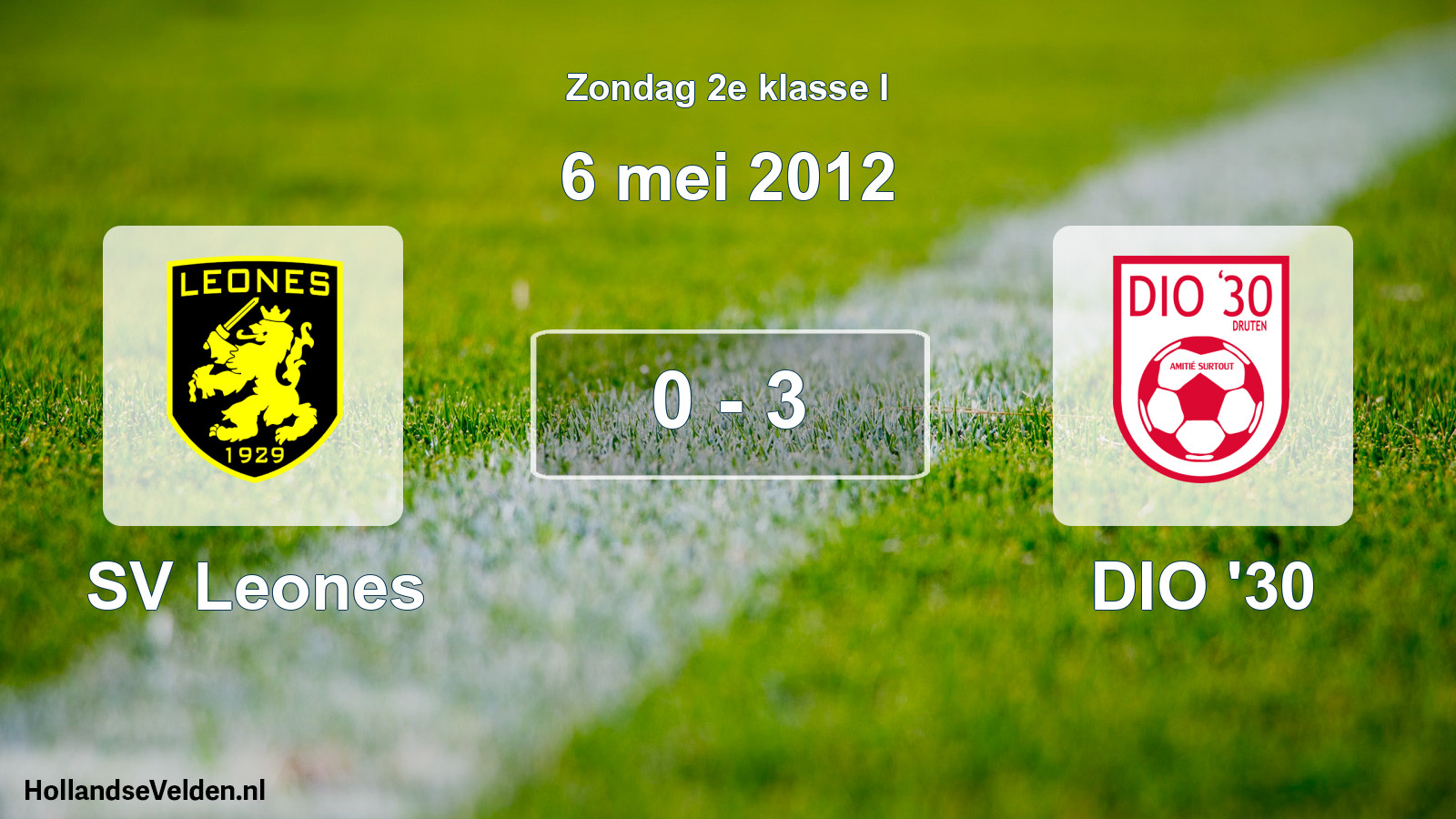 Total number of matches played: SV Leones - DIO '30 0 - 3 (6 May 2012)