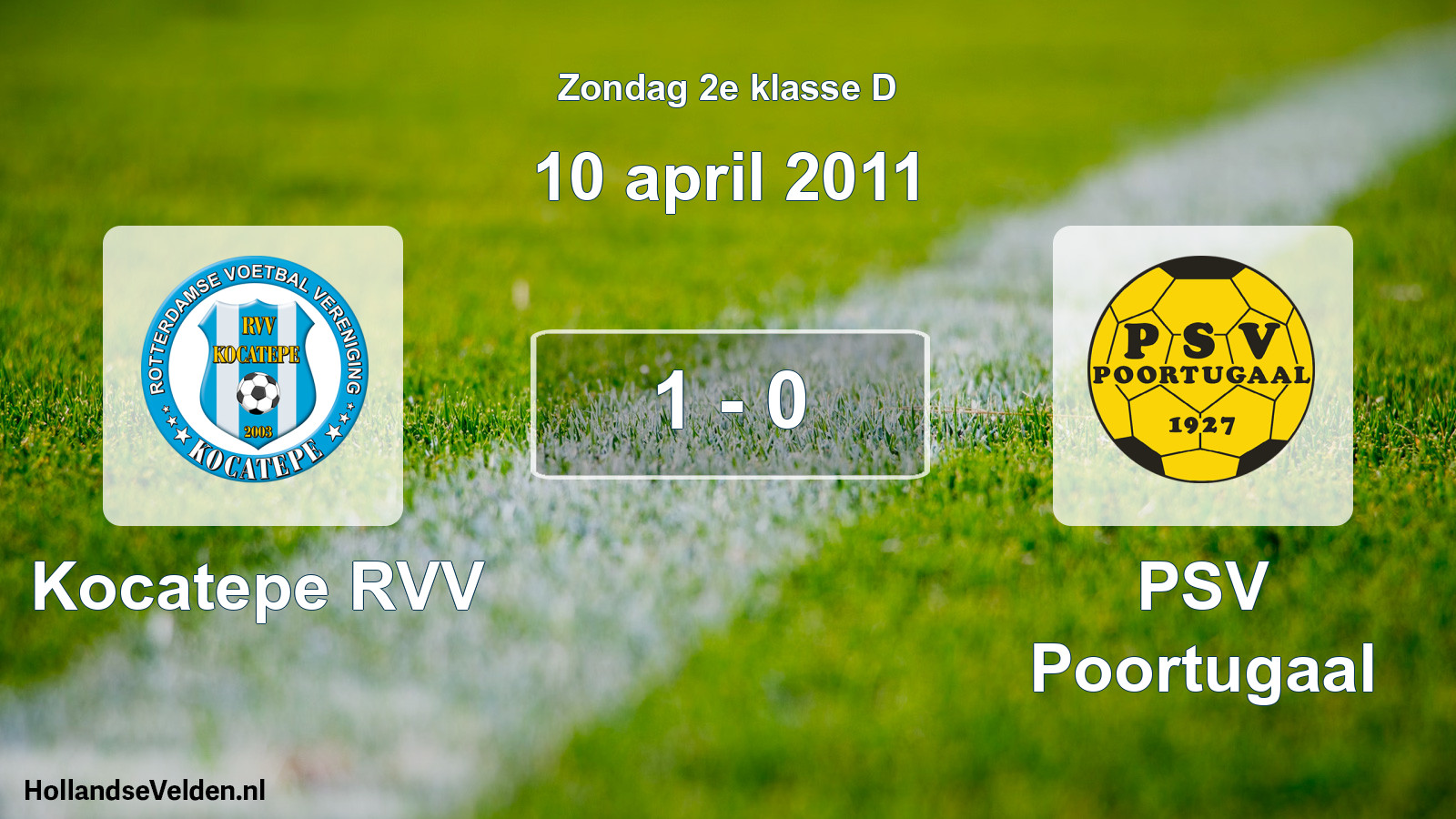Total number of matches played: Kocatepe RVV - PSV Poortugaal 1 - 0 (10 April 2011)