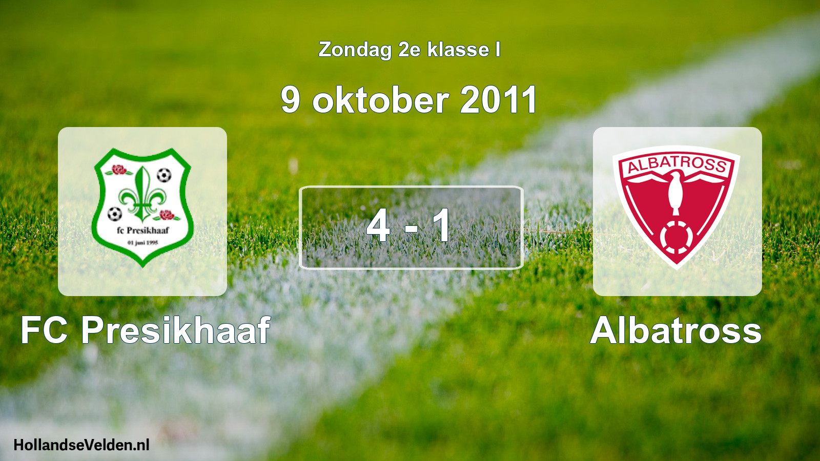 Total number of matches played: FC Presikhaaf - Albatross 4 - 1 (9 October 2011)