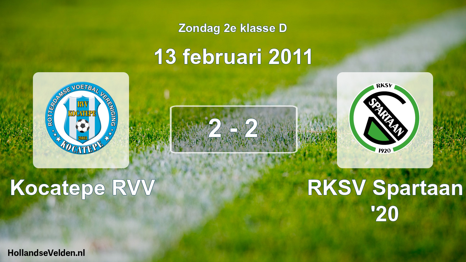 Total number of matches played: Kocatepe RVV - RKSV Spartaan '20 2 - 2 (13 February 2011)