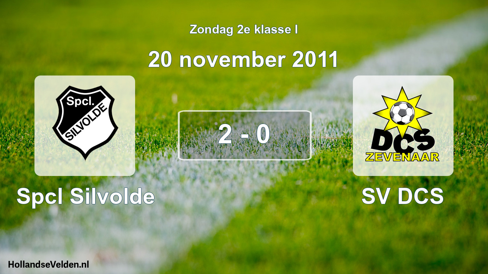 Total number of matches played: Spcl Silvolde - SV DCS 2 - 0 (20 November 2011)