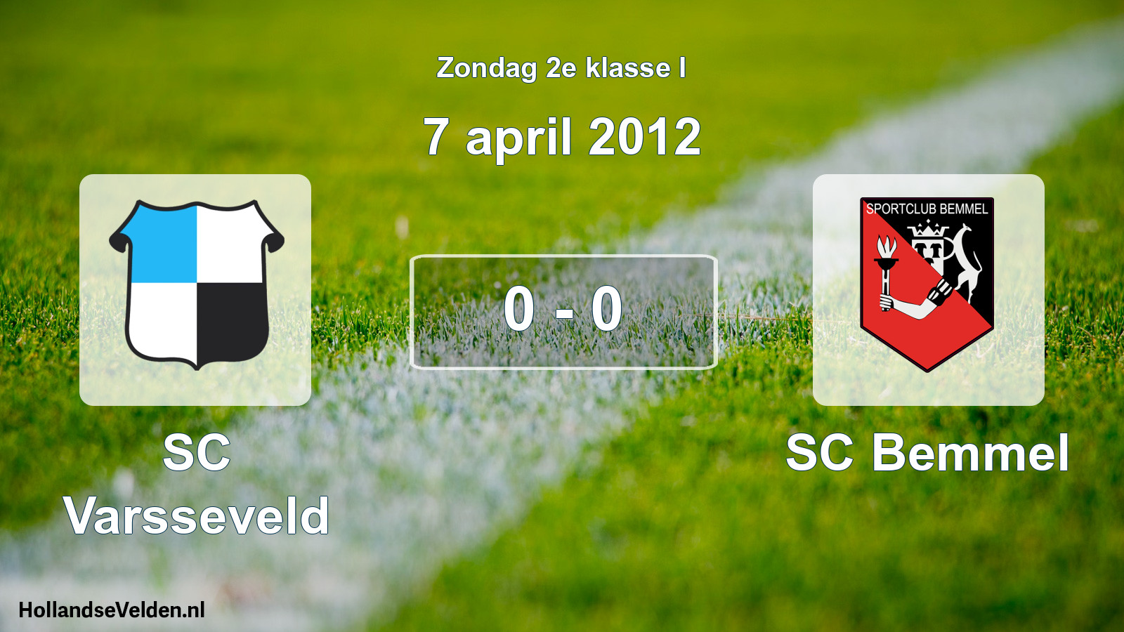 Total number of matches played: SC Varsseveld - SC Bemmel 0 - 0 (7 April 2012)