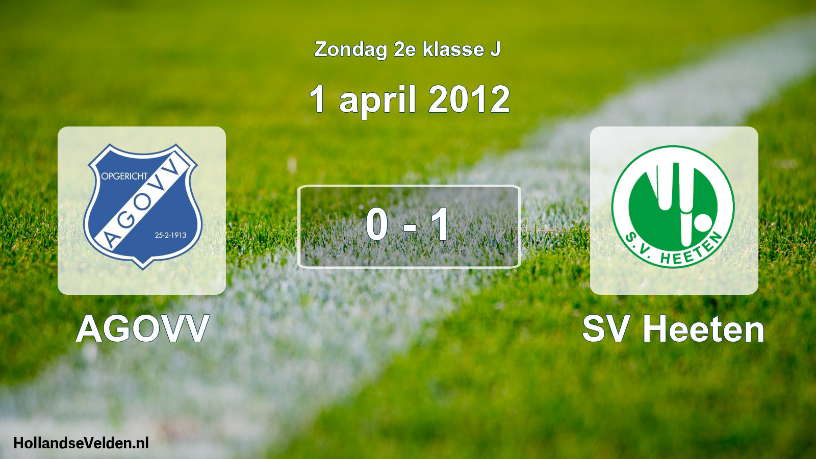 Total number of matches played: AGOVV - SV Heeten 0 - 1 (1 April 2012)