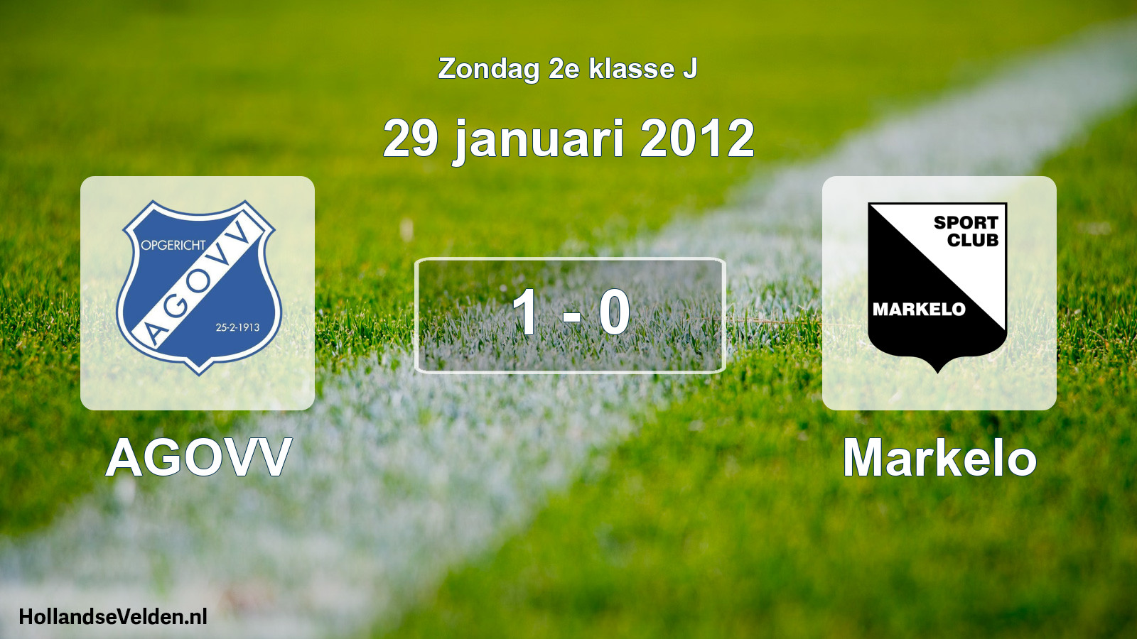 Total number of matches played: AGOVV - Markelo 1 - 0 (29 January 2012)