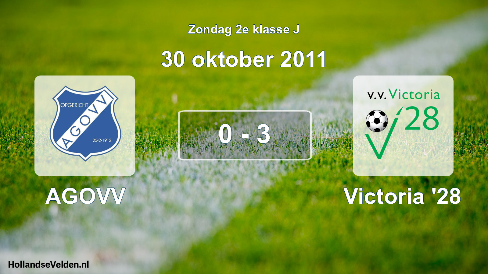 Total number of matches played: AGOVV - Victoria '28 0 - 3 (30 October 2011)