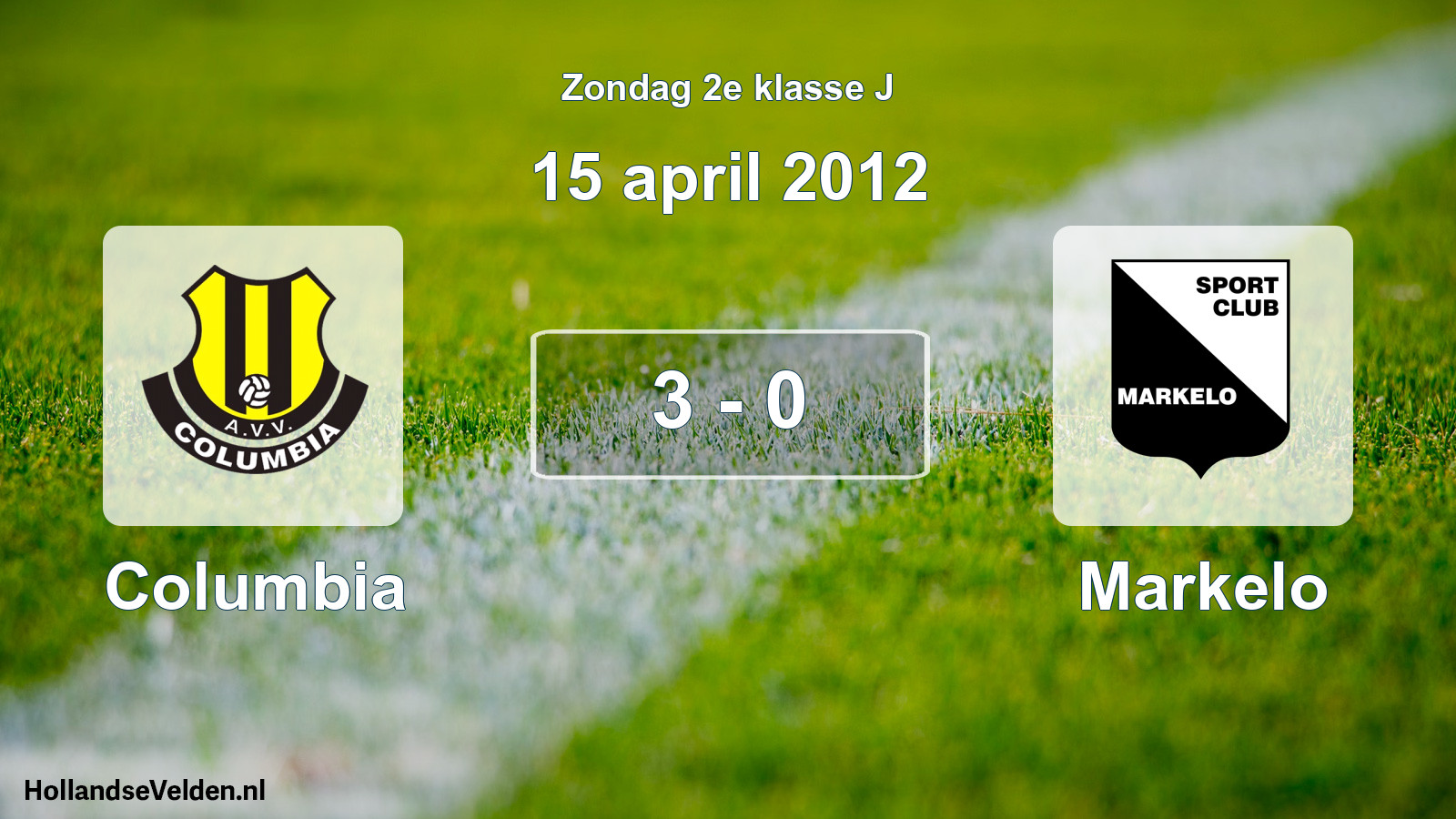 Total number of matches played: Columbia - Markelo 3 - 0 (15 April 2012)