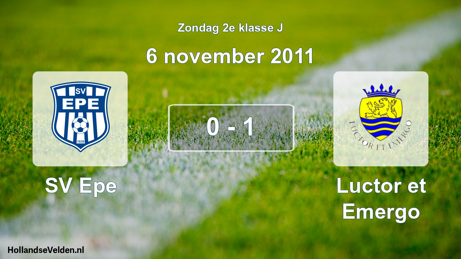 Total number of matches played: SV Epe - Luctor et Emergo 0 - 1 (6 November 2011)