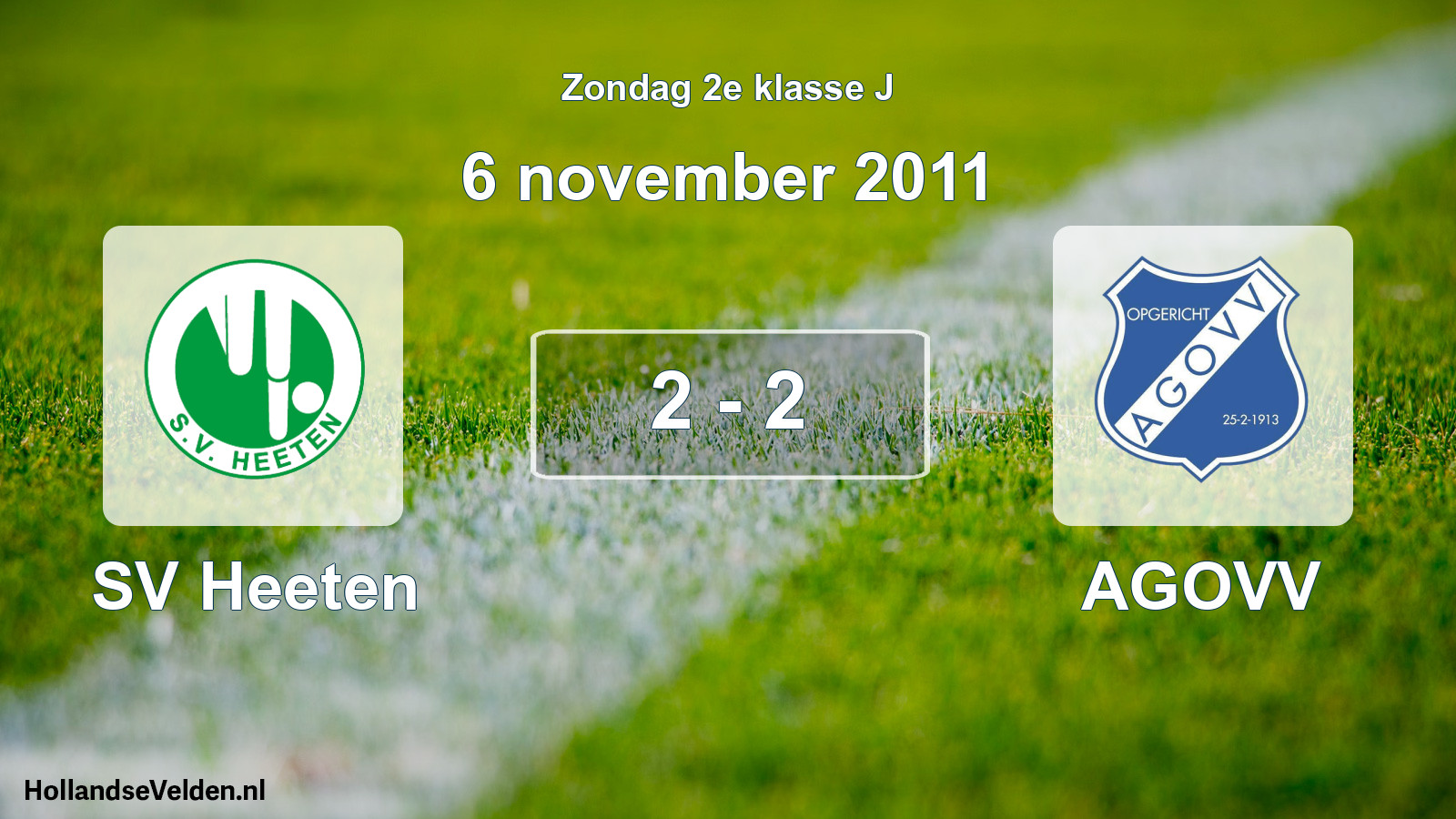 Total number of matches played: SV Heeten - AGOVV 2 - 2 (6 November 2011)