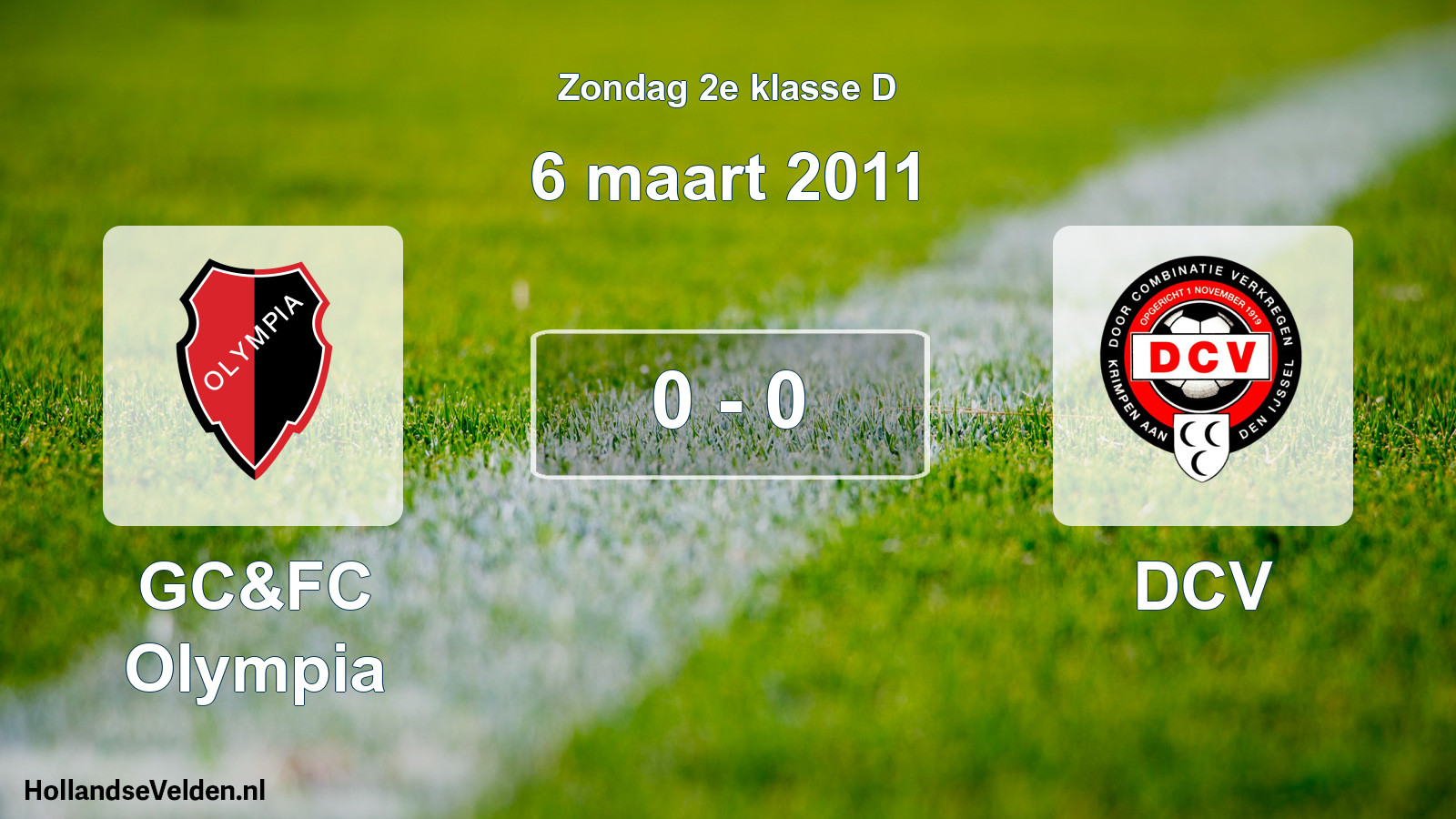 Total number of matches played: GC&FC Olympia - DCV 0 - 0 (6 March 2011)