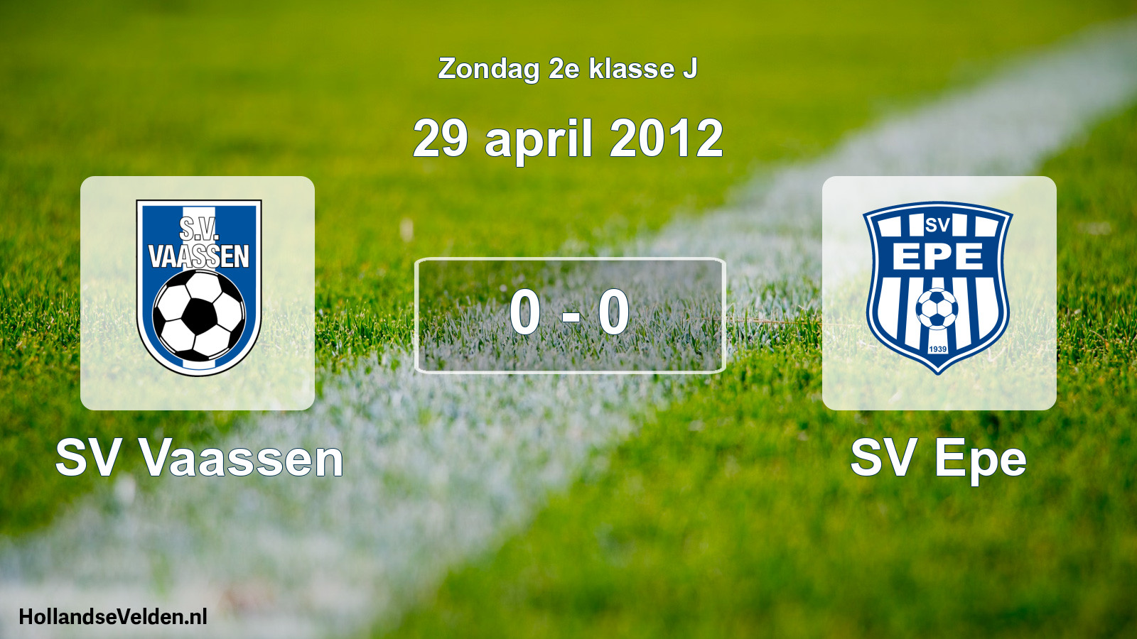 Total number of matches played: SV Vaassen - SV Epe 0 - 0 (29 April 2012)