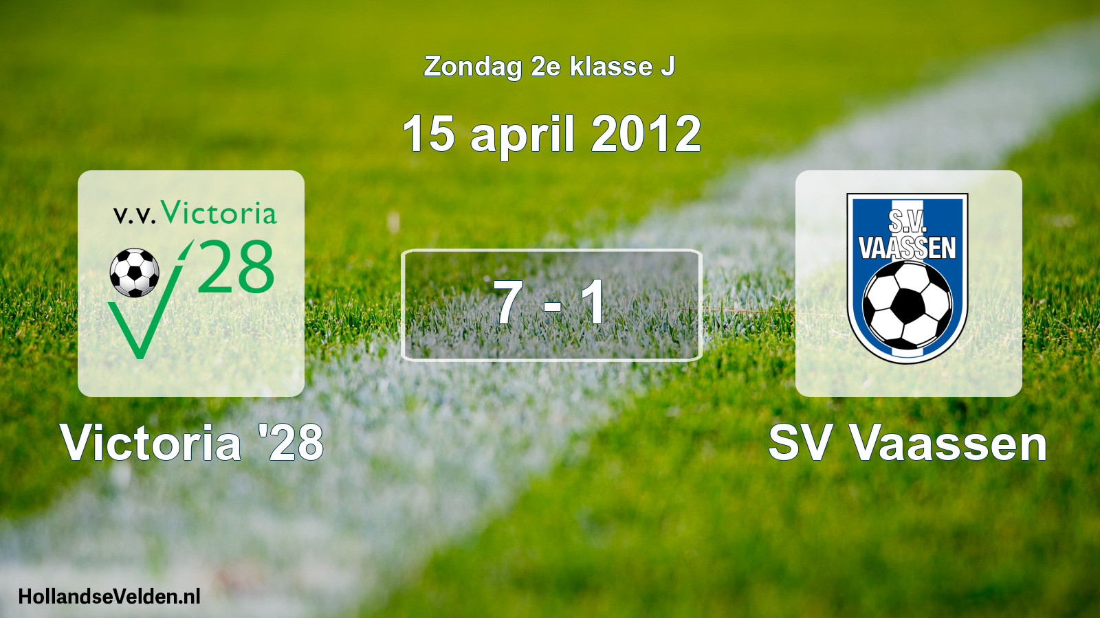 Total number of matches played: Victoria '28 - SV Vaassen 7 - 1 (15 April 2012)