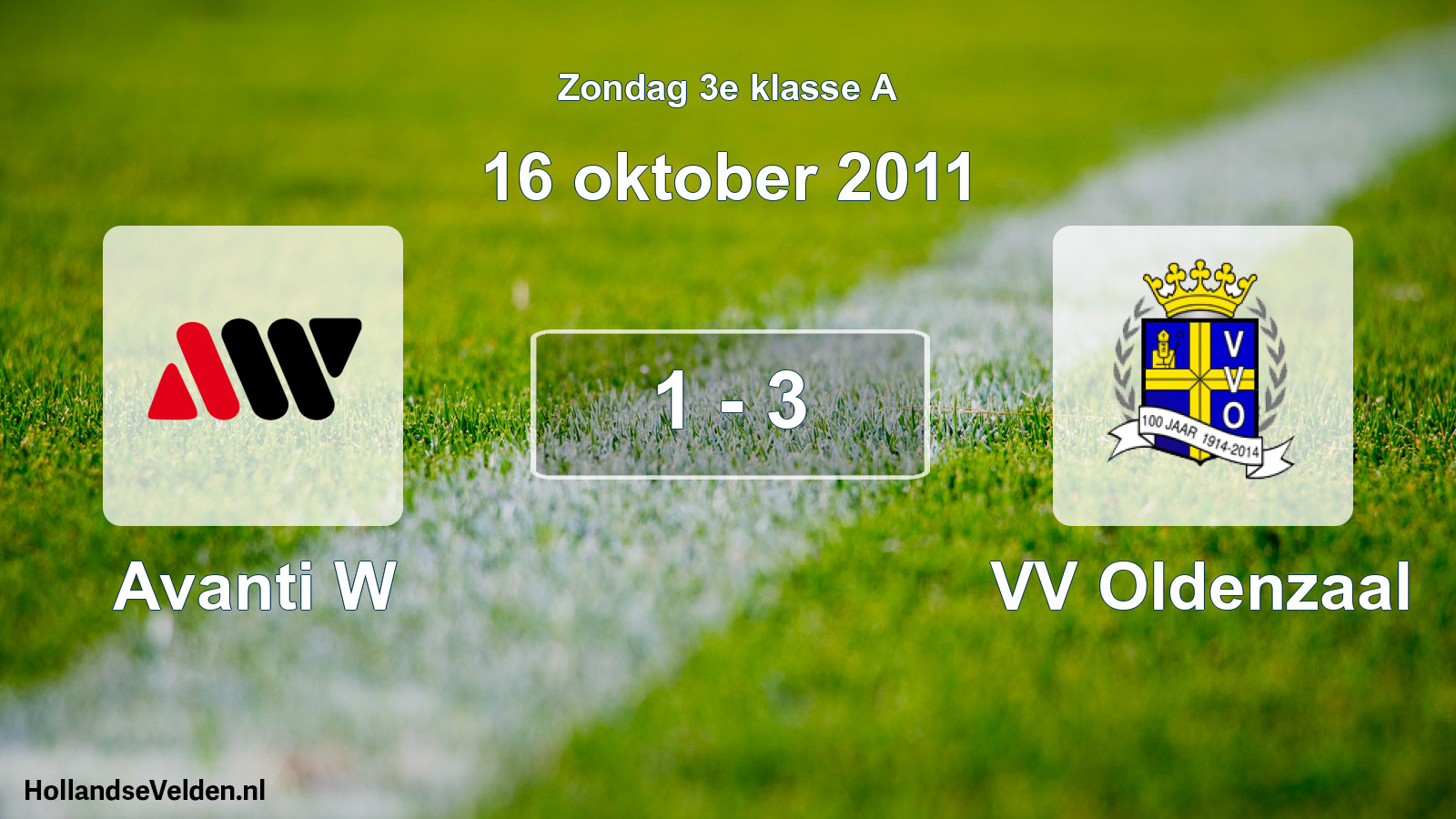 Total number of matches played: Avanti W - VV Oldenzaal 1 - 3 (16 October 2011)