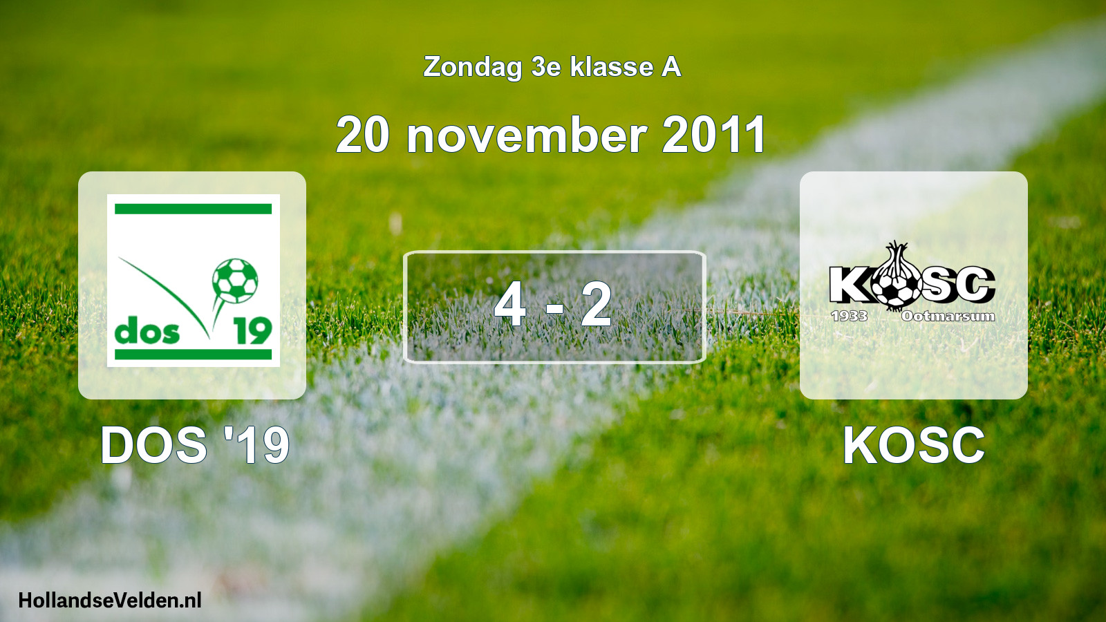 Total number of matches played: DOS '19 - KOSC 4 - 2 (20 November 2011)