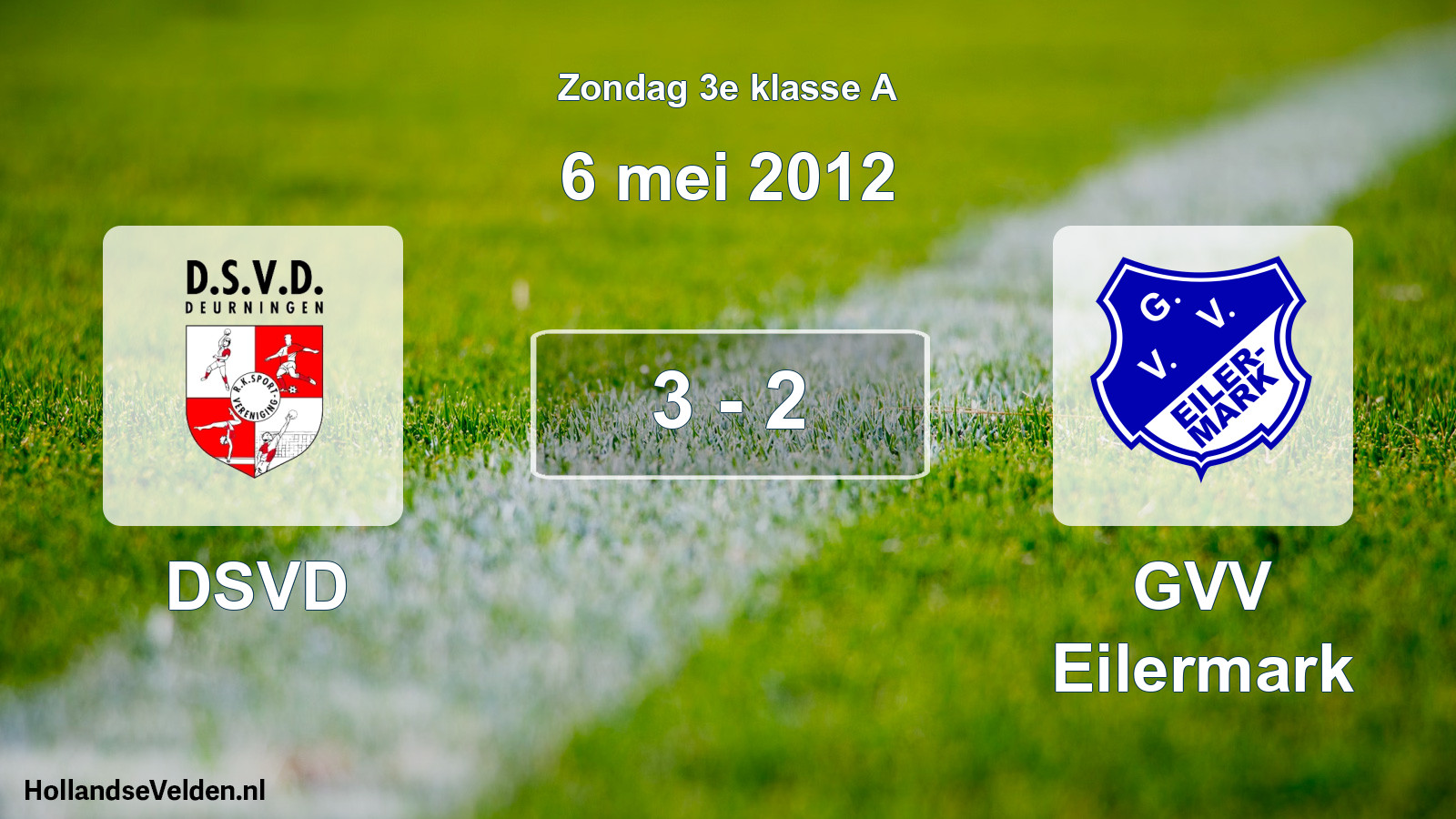 Total number of matches played: DSVD - GVV Eilermark 3 - 2 (6 May 2012)