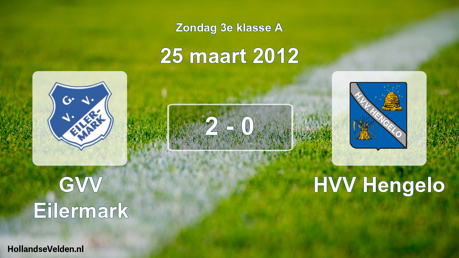 Total number of matches played: GVV Eilermark - HVV Hengelo 2 - 0 (25 March 2012)