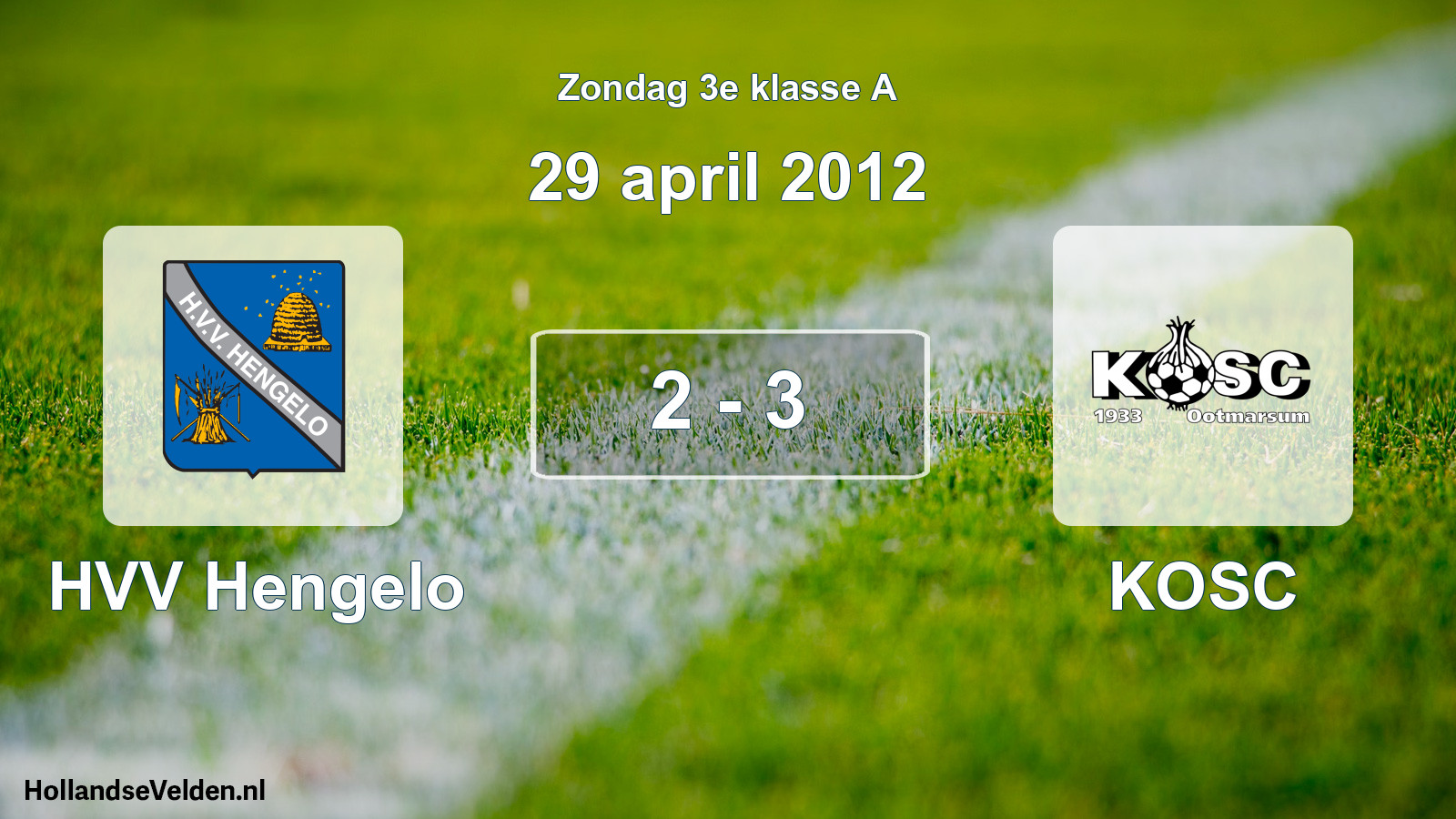 Total number of matches played: HVV Hengelo - KOSC 2 - 3 (29 April 2012)