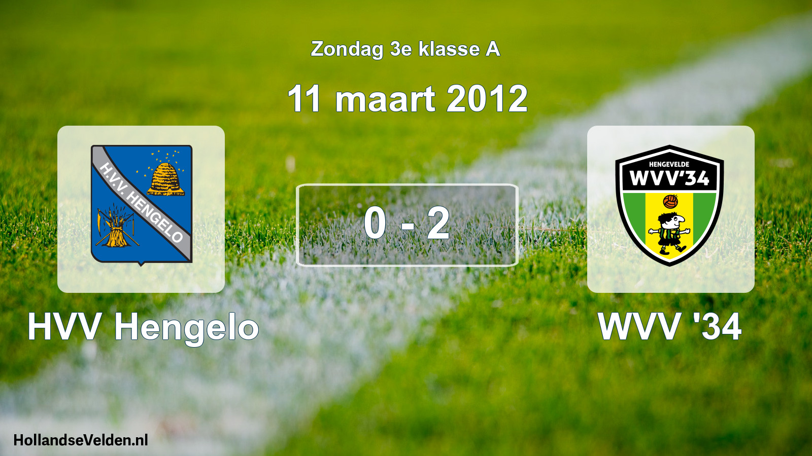 Total number of matches played: HVV Hengelo - WVV '34 0 - 2 (11 March 2012)