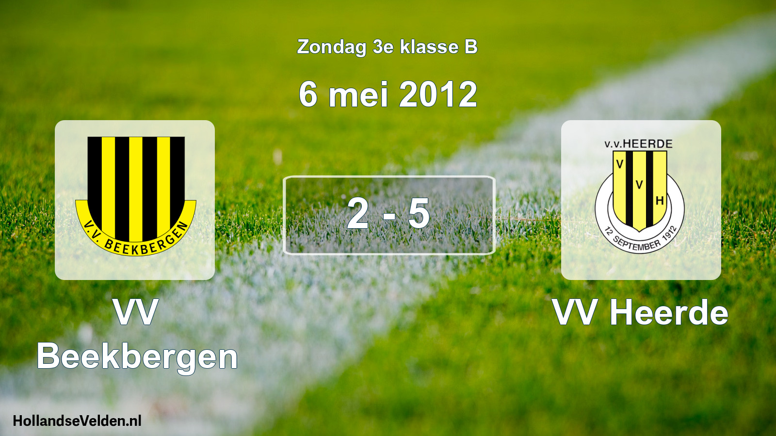 Total number of matches played: VV Beekbergen - VV Heerde 2 - 5 (6 May 2012)