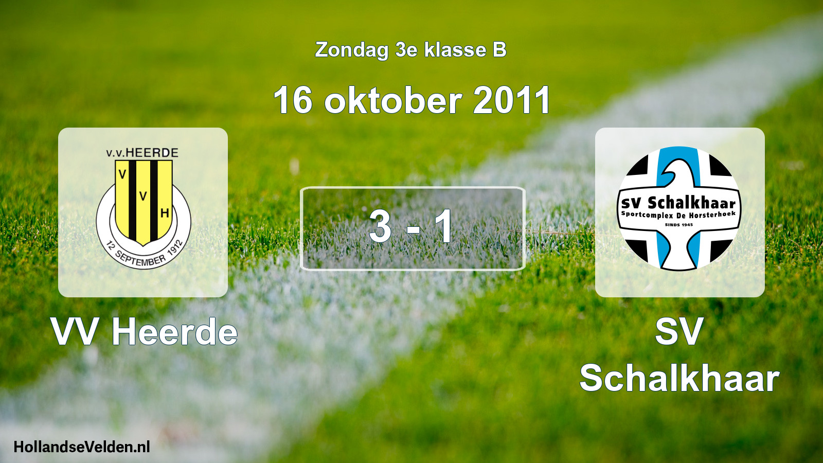Total number of matches played: VV Heerde - SV Schalkhaar 3 - 1 (16 October 2011)