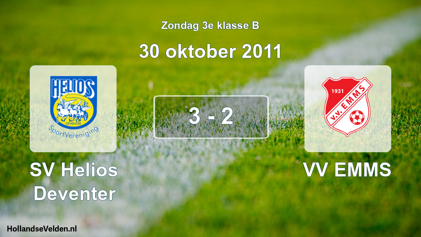 Total number of matches played: SV Helios Deventer - VV EMMS 3 - 2 (30 October 2011)