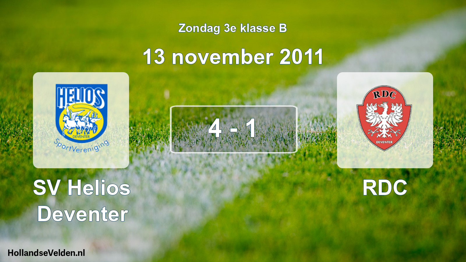 Total number of matches played: SV Helios Deventer - RDC 4 - 1 (13 November 2011)