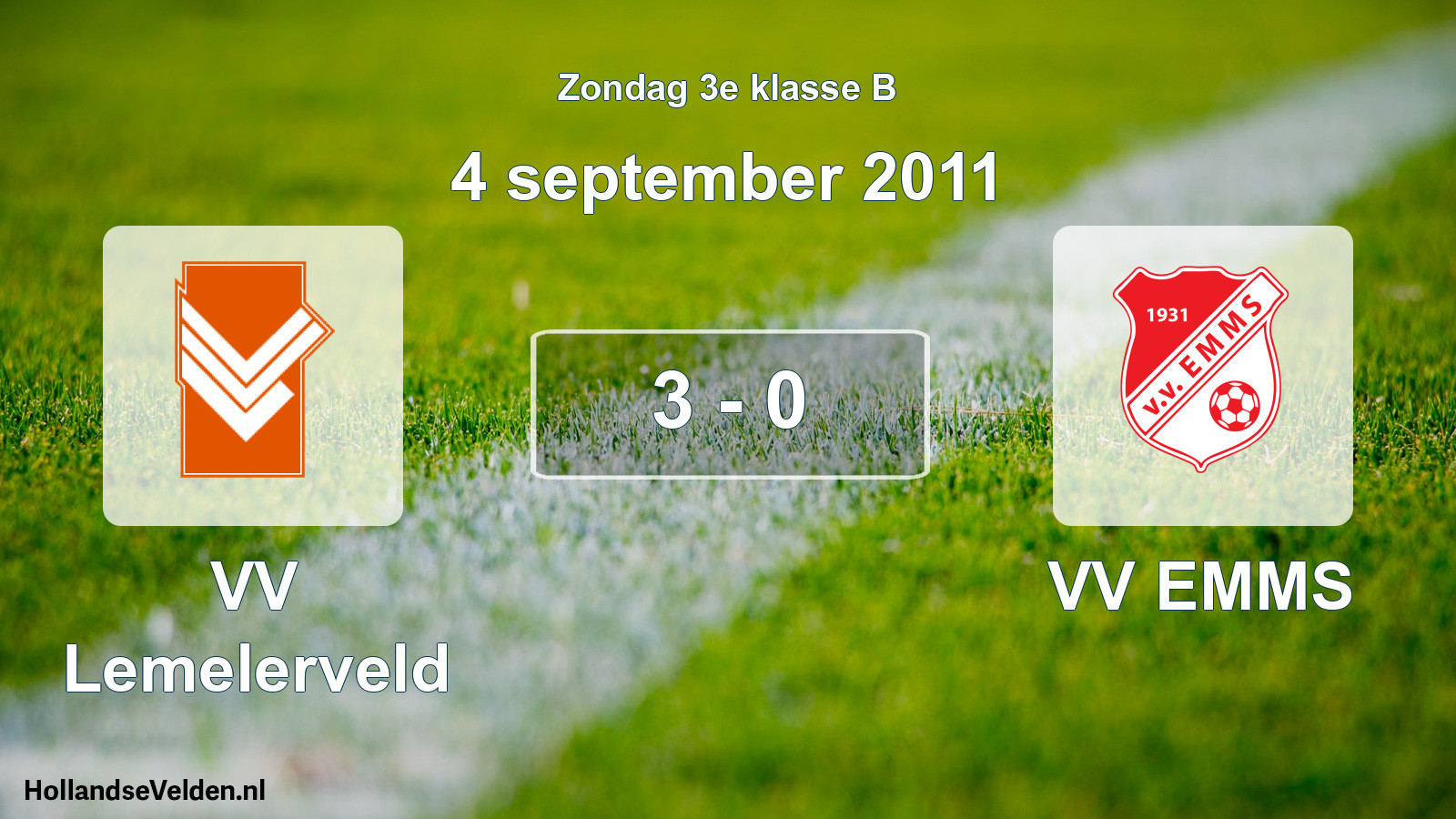 Total number of matches played: VV Lemelerveld - VV EMMS 3 - 0 (4 September 2011)