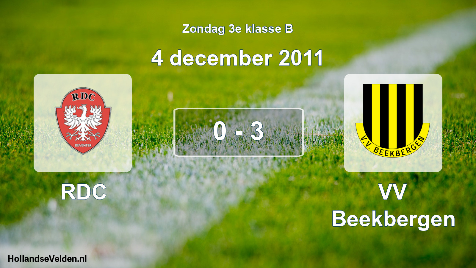 Total number of matches played: RDC - VV Beekbergen 0 - 3 (4 December 2011)