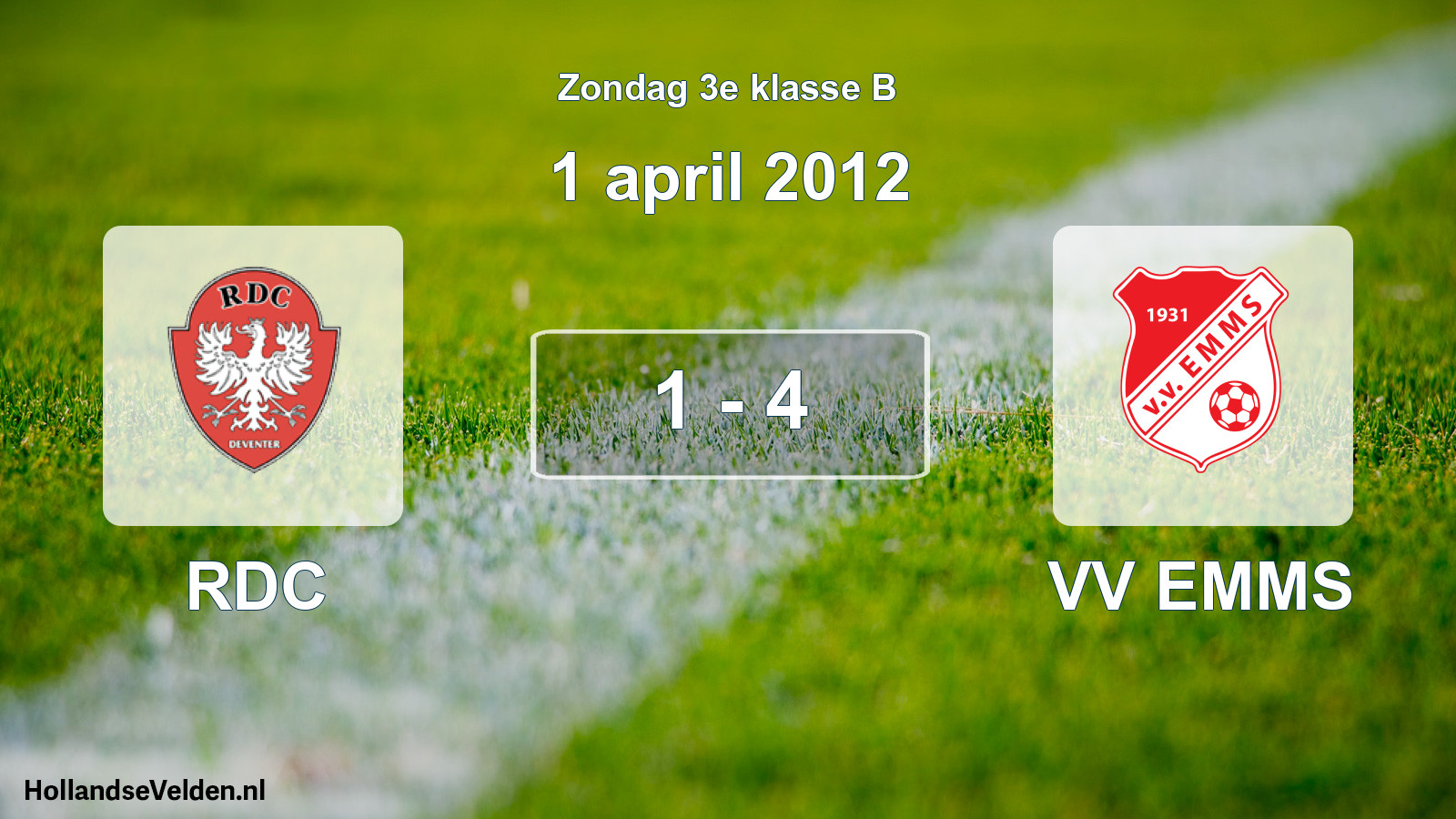 Total number of matches played: RDC - VV EMMS 1 - 4 (1 April 2012)