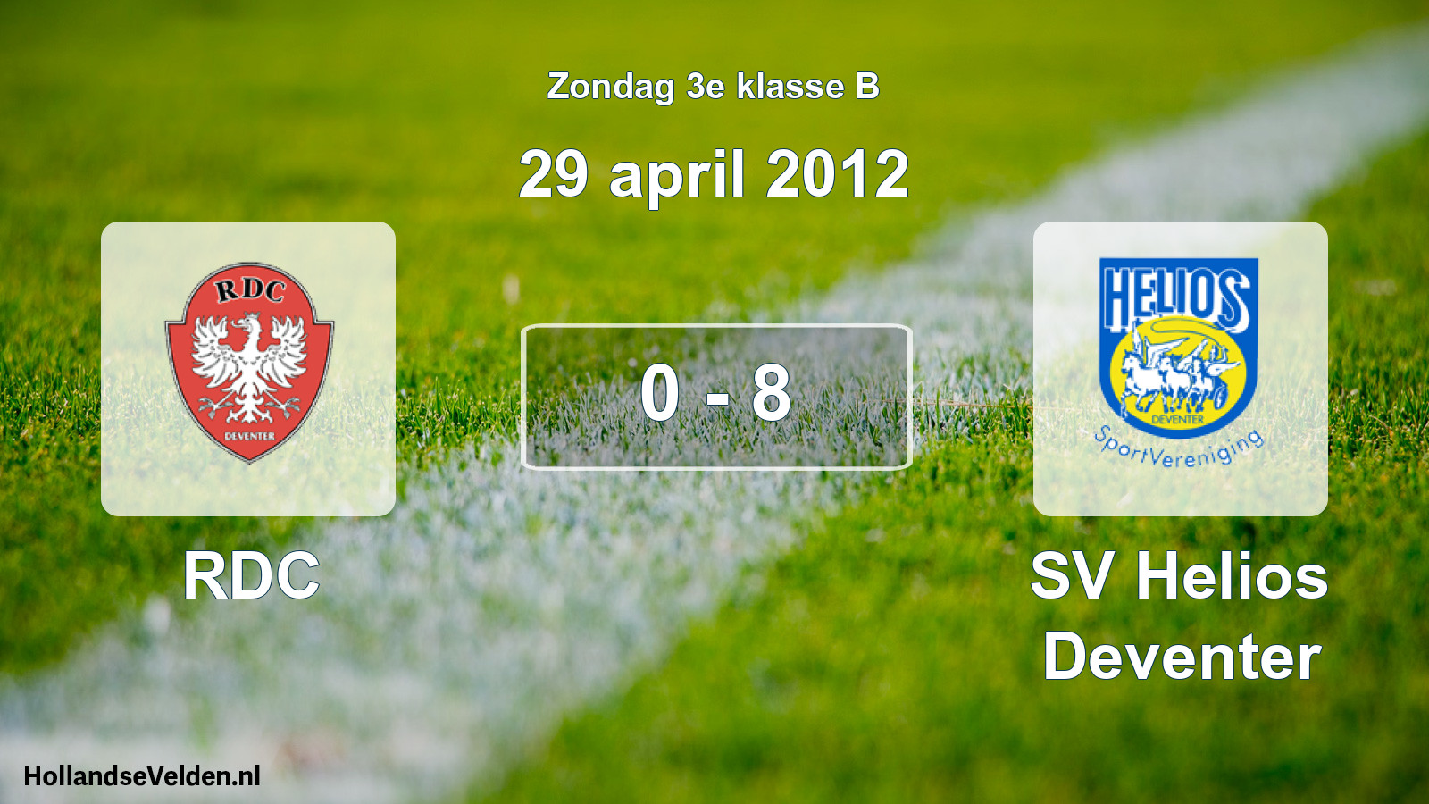 Total number of matches played: RDC - SV Helios Deventer 0 - 8 (29 April 2012)
