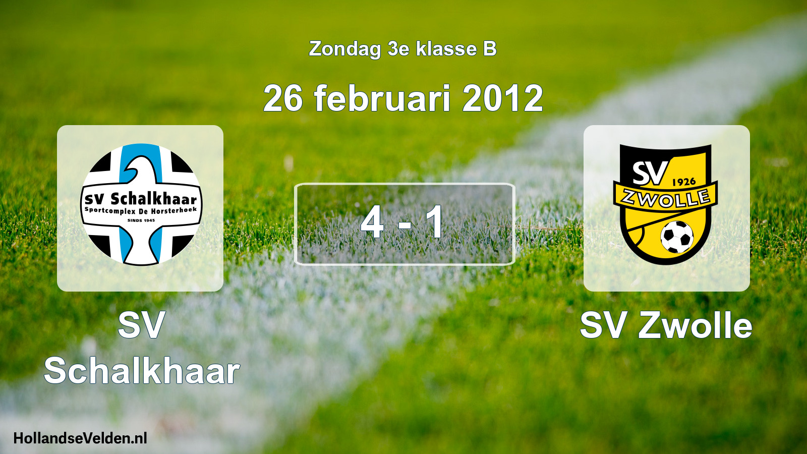 Total number of matches played: SV Schalkhaar - SV Zwolle 4 - 1 (26 February 2012)