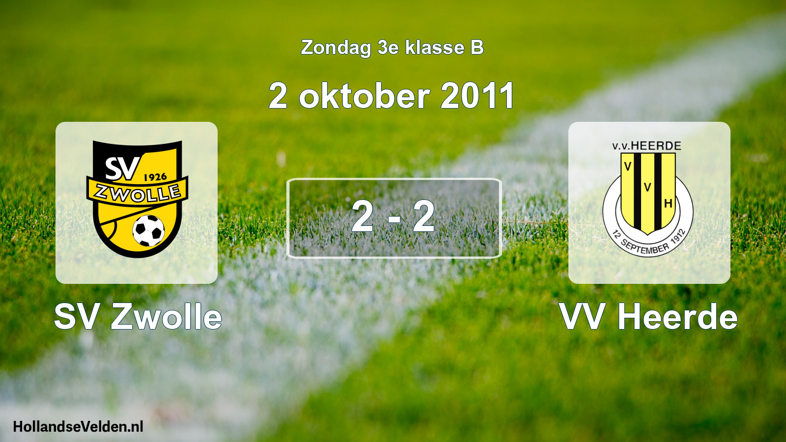 Total number of matches played: SV Zwolle - VV Heerde 2 - 2 (2 October 2011)