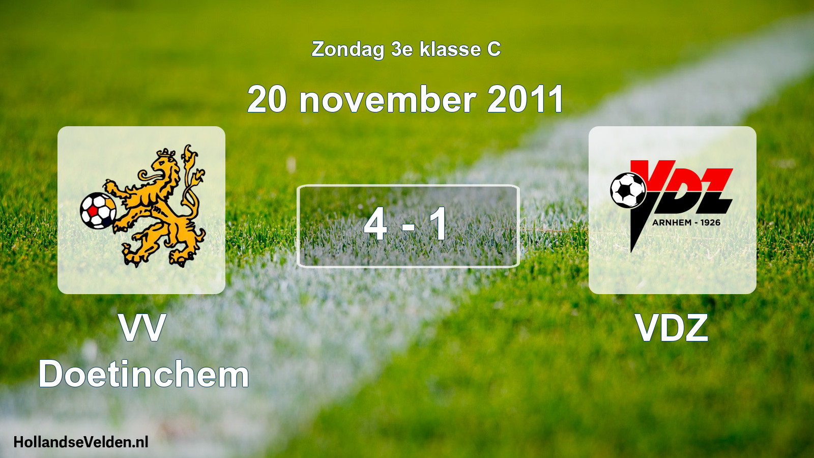 Total number of matches played: VV Doetinchem - VDZ 4 - 1 (20 November 2011)