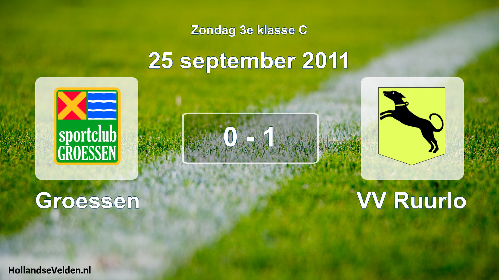 Total number of matches played: Groessen - VV Ruurlo 0 - 1 (25 September 2011)