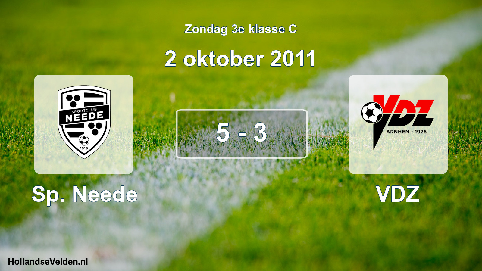 Total number of matches played: Sp. Neede - VDZ 5 - 3 (2 October 2011)