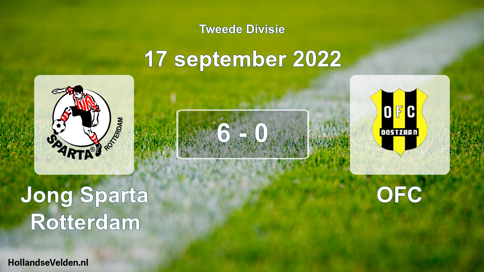 Total number of matches played: Jong Sparta Rotterdam - OFC 6 - 0 (17 September 2022)
