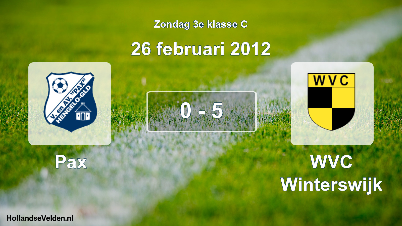 Total number of matches played: Pax - WVC Winterswijk 0 - 5 (26 February 2012)