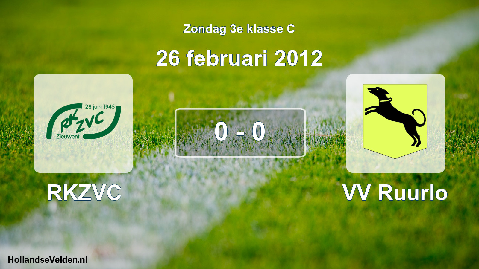 Total number of matches played: RKZVC - VV Ruurlo 0 - 0 (26 February 2012)