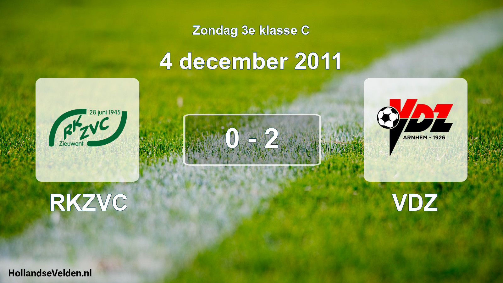 Total number of matches played: RKZVC - VDZ 0 - 2 (4 December 2011)