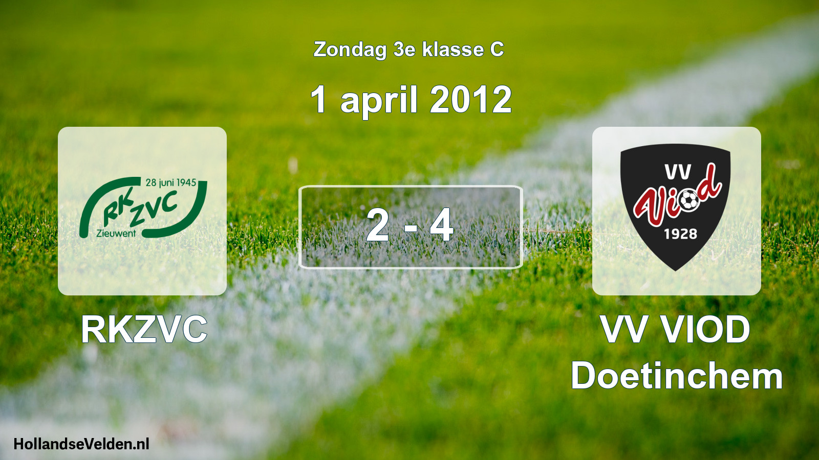 Total number of matches played: RKZVC - VV VIOD Doetinchem 2 - 4 (1 April 2012)