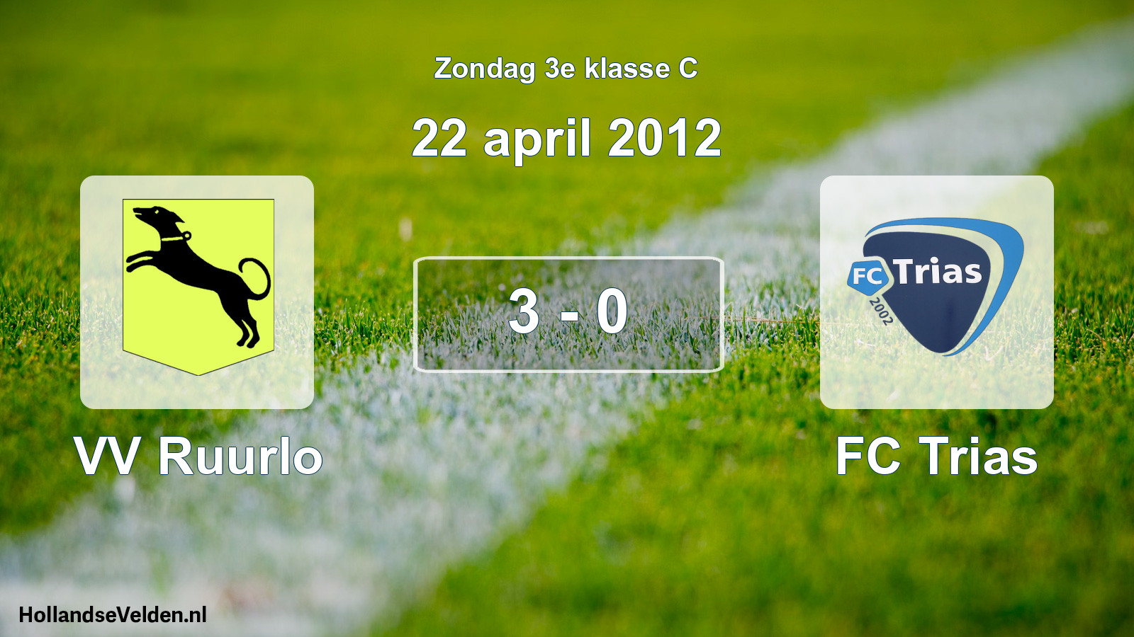 Total number of matches played: VV Ruurlo - FC Trias 3 - 0 (22 April 2012)
