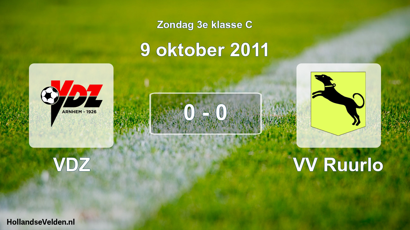 Total number of matches played: VDZ - VV Ruurlo 0 - 0 (9 October 2011)